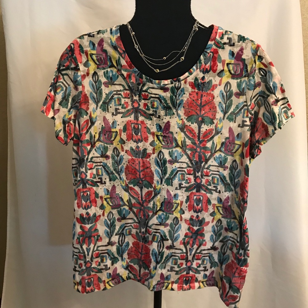 Hannah Floral Rhinestone Top - Picture 2 of 6